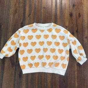 Zara heart print sweatshirt